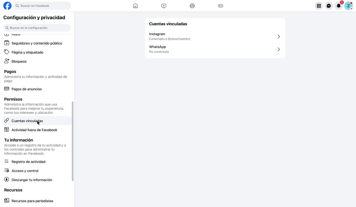 Cuentas vinculadas: Instagram conectado a la cuenta del negocio